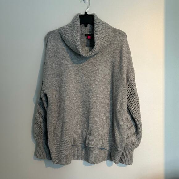 Vince Camuto Cowl Neck Balloon Sleeve Oversized Sweater, Gray, Women’s Medium - Picture 1 of 7